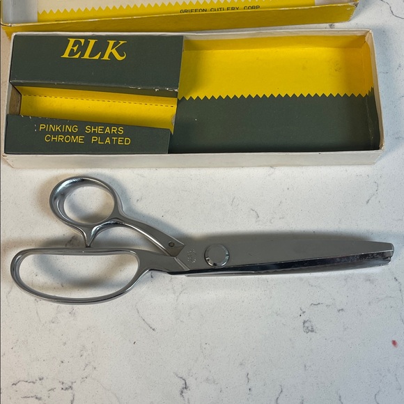 Vintage ELK Chrome Pinking Shears Chrome Plated Model “A” Size 9” - Picture 6 of 16